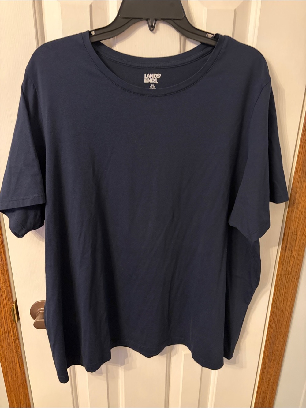 Lands' End Navy Short Sleeve Crew Tee for Women